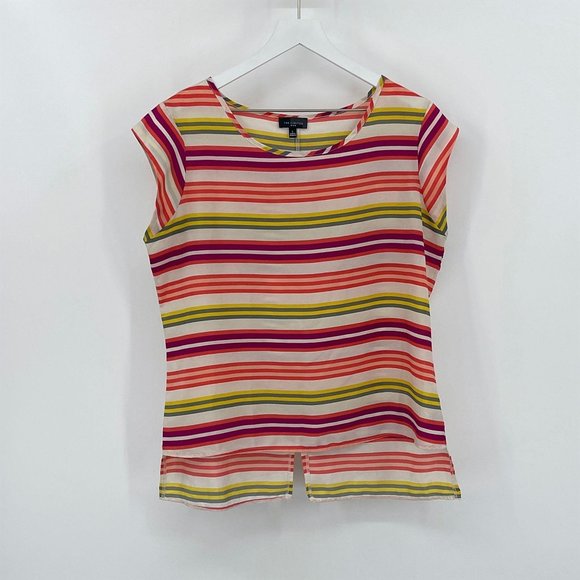 SOLD The Limited Striped Semi Sheer Cap Sleeve Blouse - Picture 1 of 7